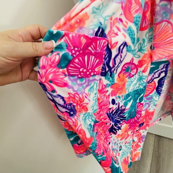 Lilly Pulitzer Floral Robe Womens L Seaside Carnivale Velour Elaine preppy comfy - Picture 3 of 4